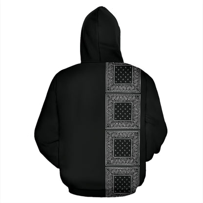 black bandana hoodie back view