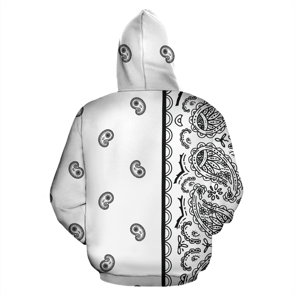 white bandana hoodie back