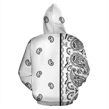 white bandana hoodie back