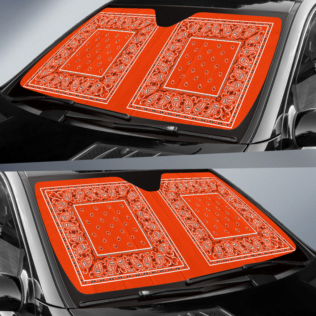 Perfect Orange Bandana Car Window Shade