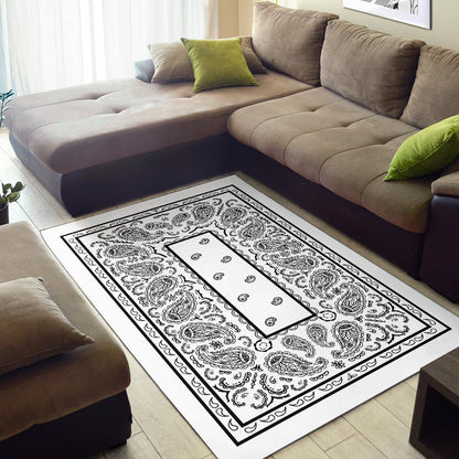 White Bandana Area Rugs - Fitted