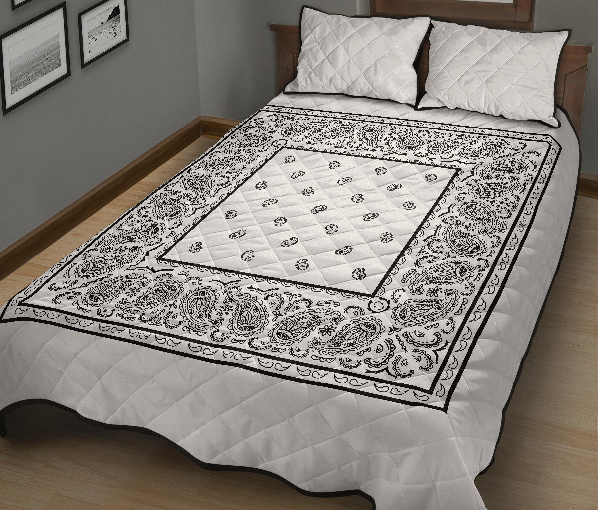 Quilt Set - White Bandana Quilt w/Shams