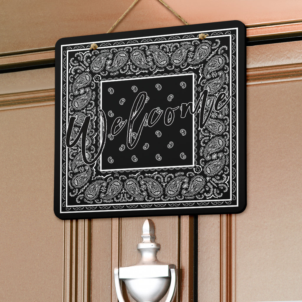 Black Bandana Door Signs