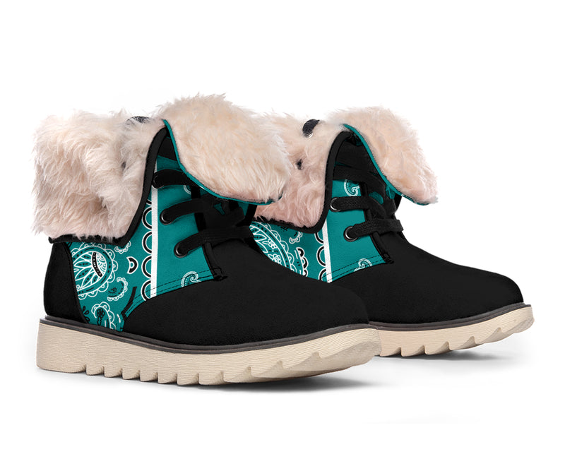 Teal Bandana Women's Winter Boots