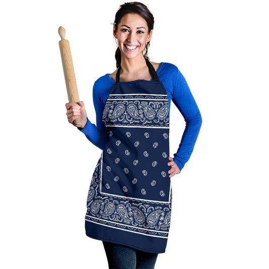 Navy and White Big Bandana Apron
