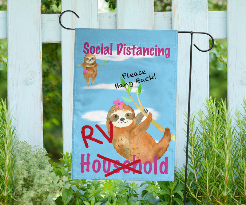 Social Distancing Sloth Flag Signs for RVers