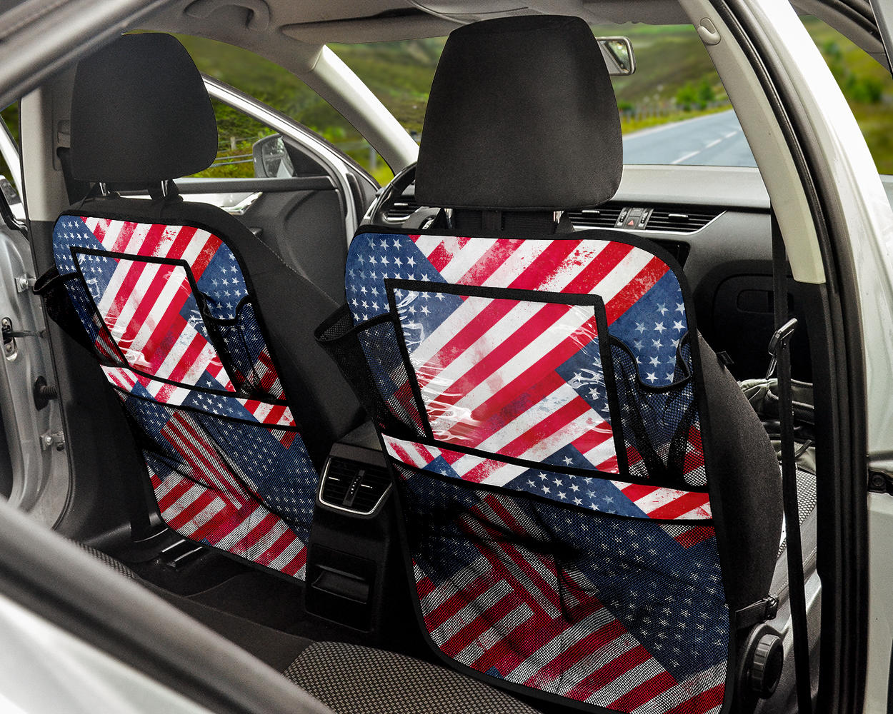 American Flag  Bandana Car Seat Organizers