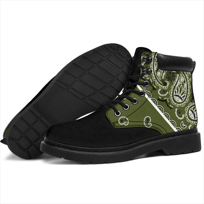 Army Green Bandana Blackout All Season Boots