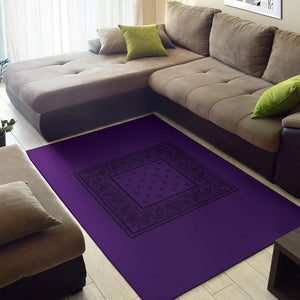 Purple and Black Bandana Area Rugs - Minimal