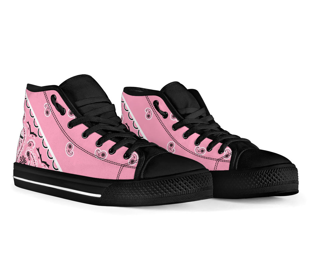 No Box Light Pink Bandana High Top Sneakers