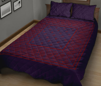 Quilt Set - Purple and Red Bandana Bed Quilts w/Shams