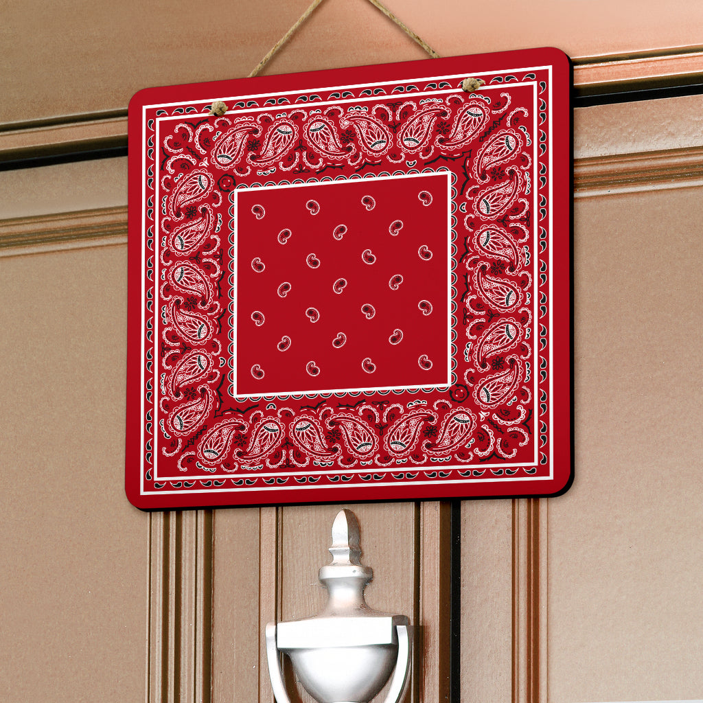 Classic Red Bandana Door Sign
