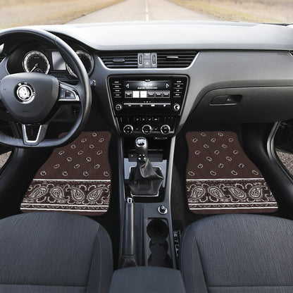 brown bandana auto floor mats