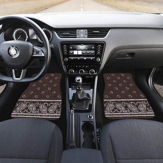 brown bandana auto floor mats