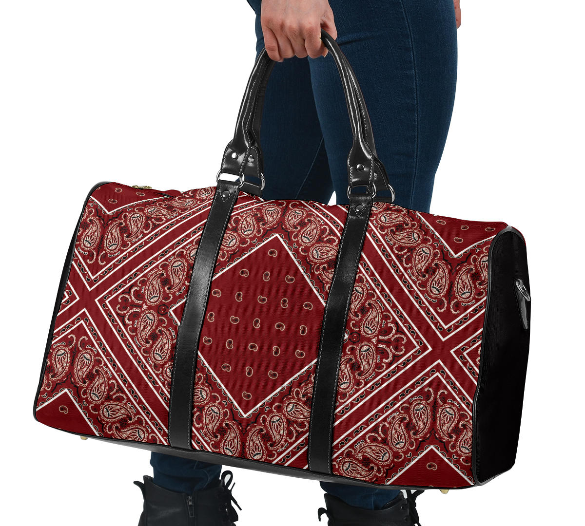 Maroon Bandana Travel Bag