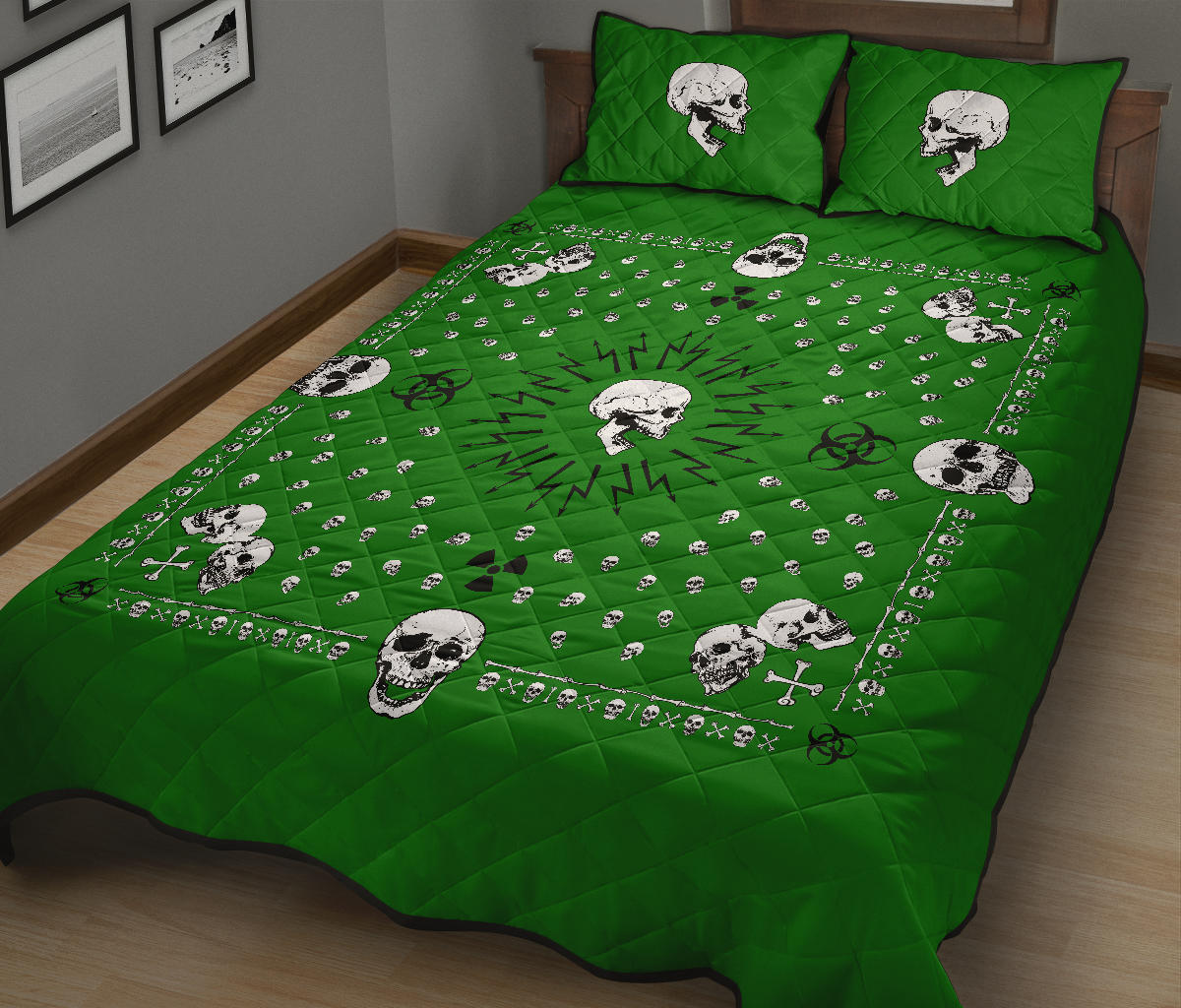 green banana with skulls bedding