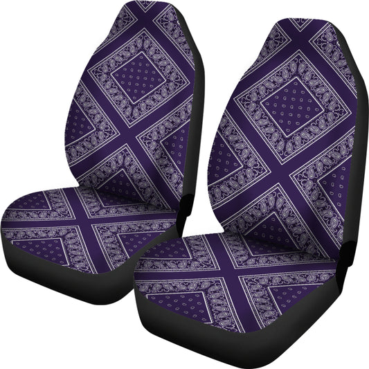 Royal Purple Bandana Car Seat Covers - Diamond