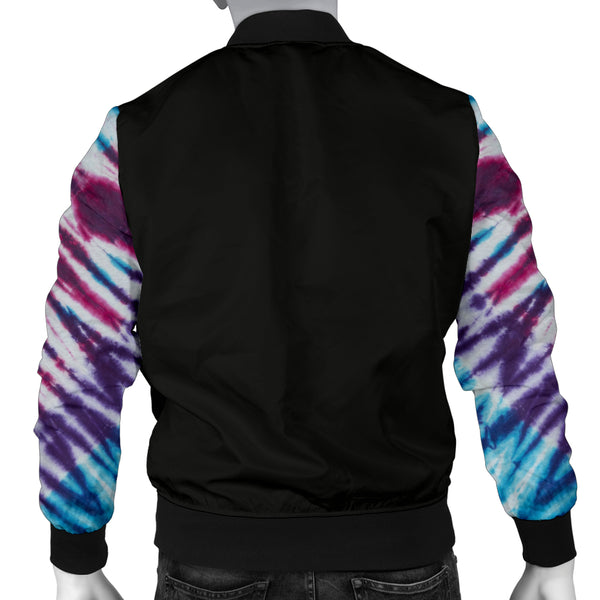 Rainbow Tie Dye Print Men's Bomber Jacket