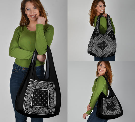 black bandana shopping bag set