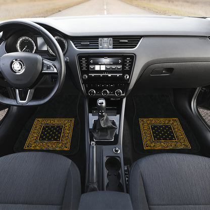 black and gold bandana automobile mats