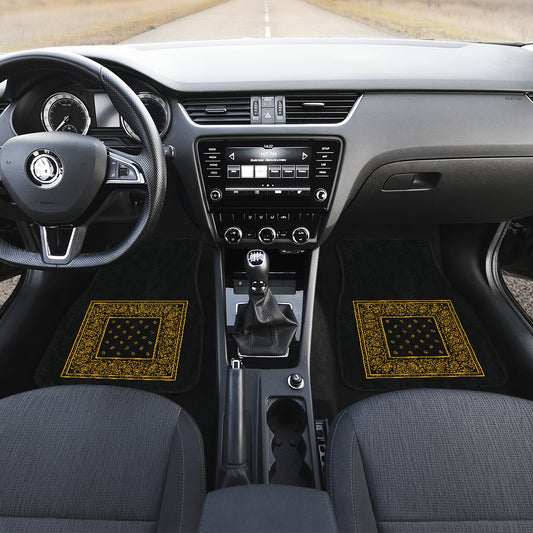 black and gold bandana automobile mats