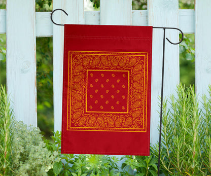 Red and Gold Bandana Home and Garden Flags