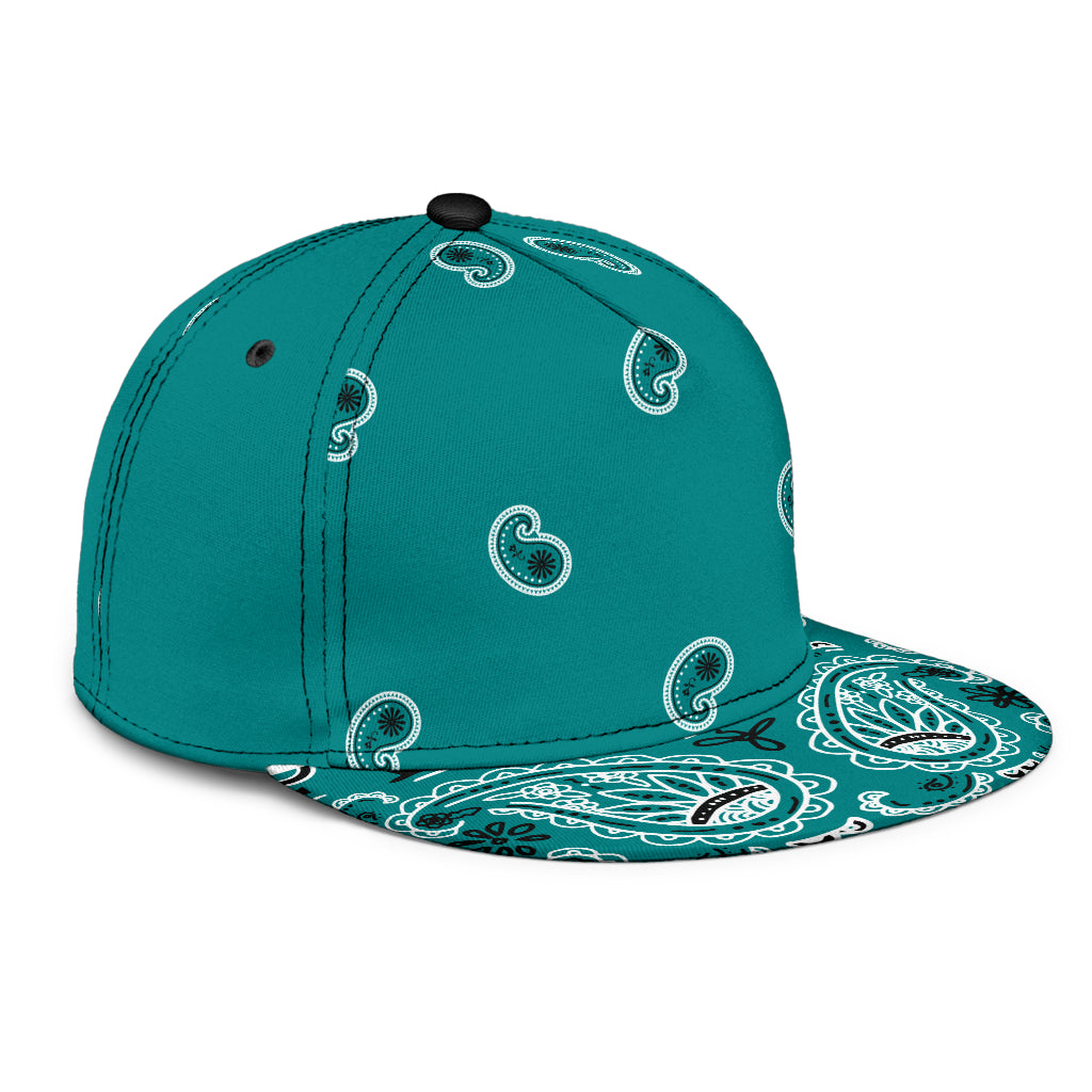 Teal Bandana Snapback Cap