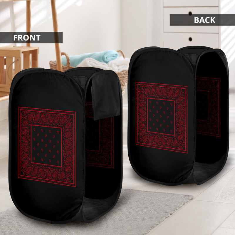 Black and Red Bandana Laundry Basket