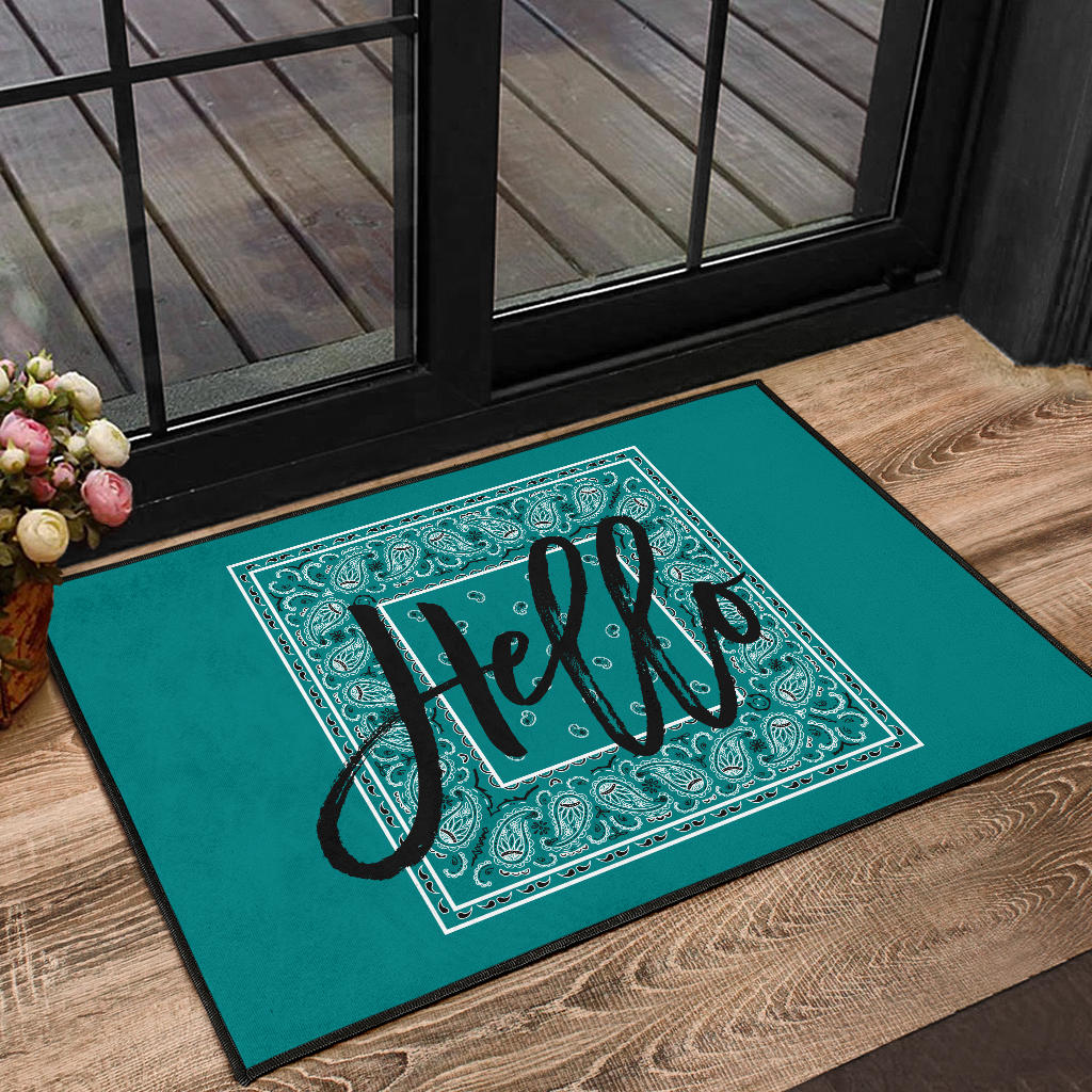 Teal Bandana Door Mats