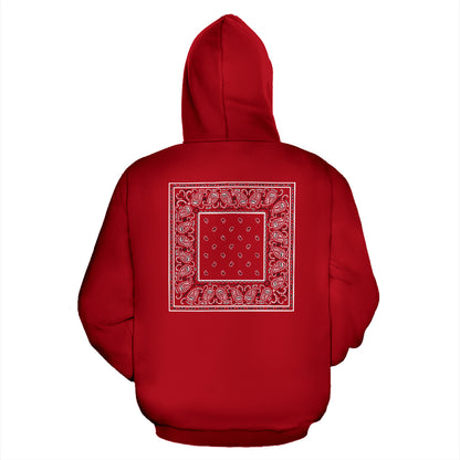 red bandana hoodies back view