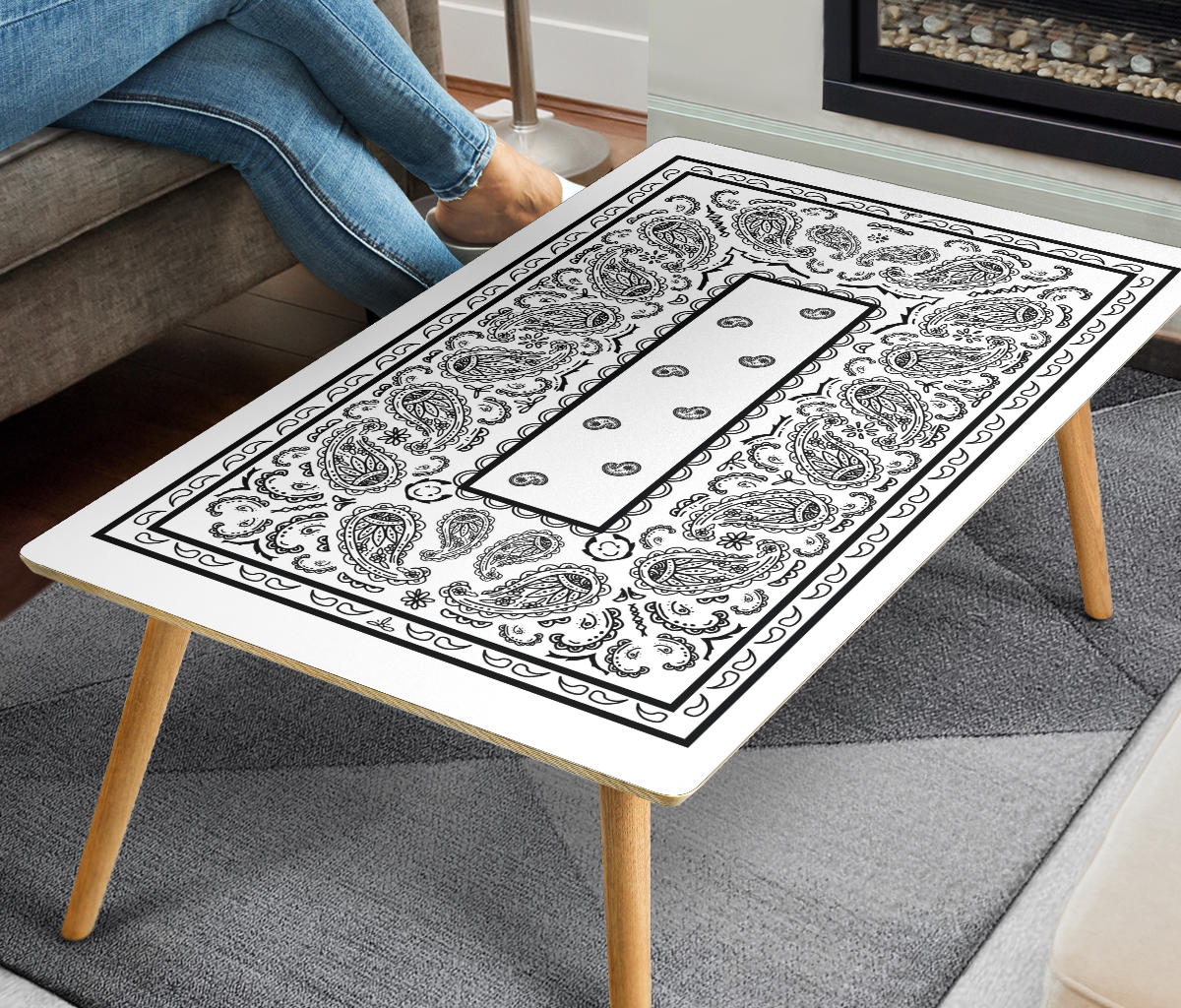 White Bandana Rectangular Coffee Tables