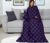 wearable purple paisley sleeved blanket