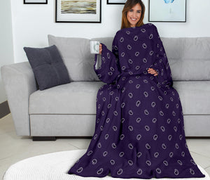 wearable purple paisley sleeved blanket