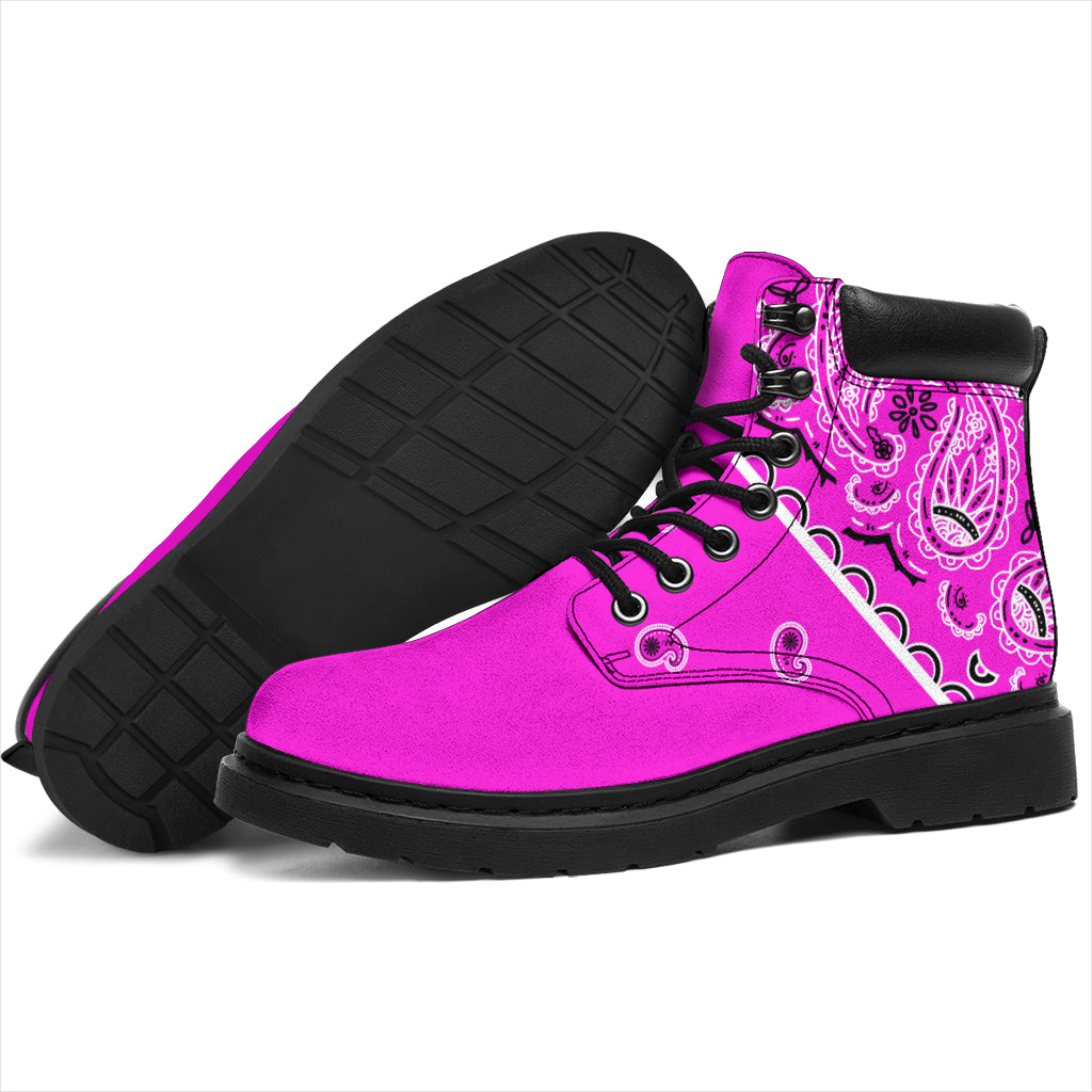 Abruptly Pink Bandana All-Season Boots