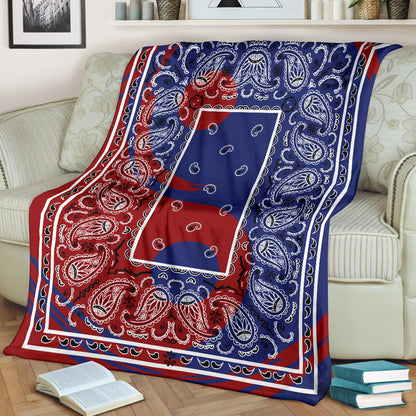 Ying Yang Bandana Fleece Throw Blanket