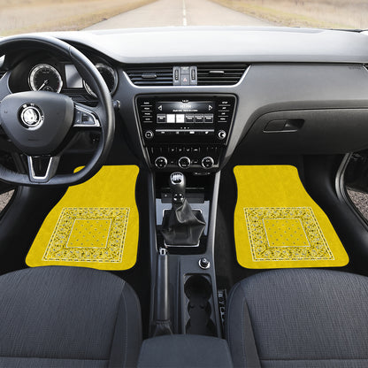 Quad Sunshine Yellow Bandana Car Mats - Minimal