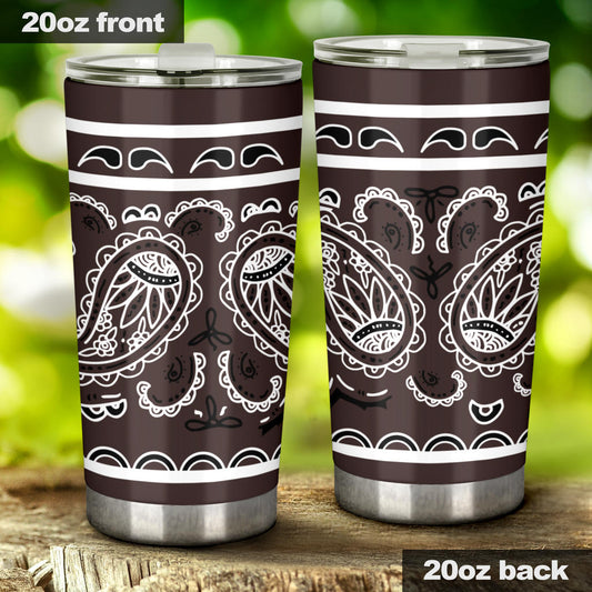 brown bandana drink tumblers
