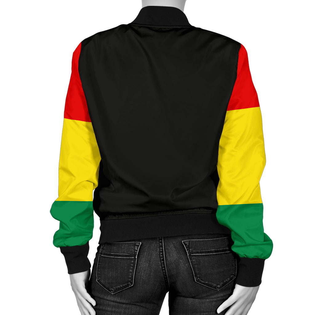 Women's Rasta Flag Bandana Sleeved Bomber Jacket