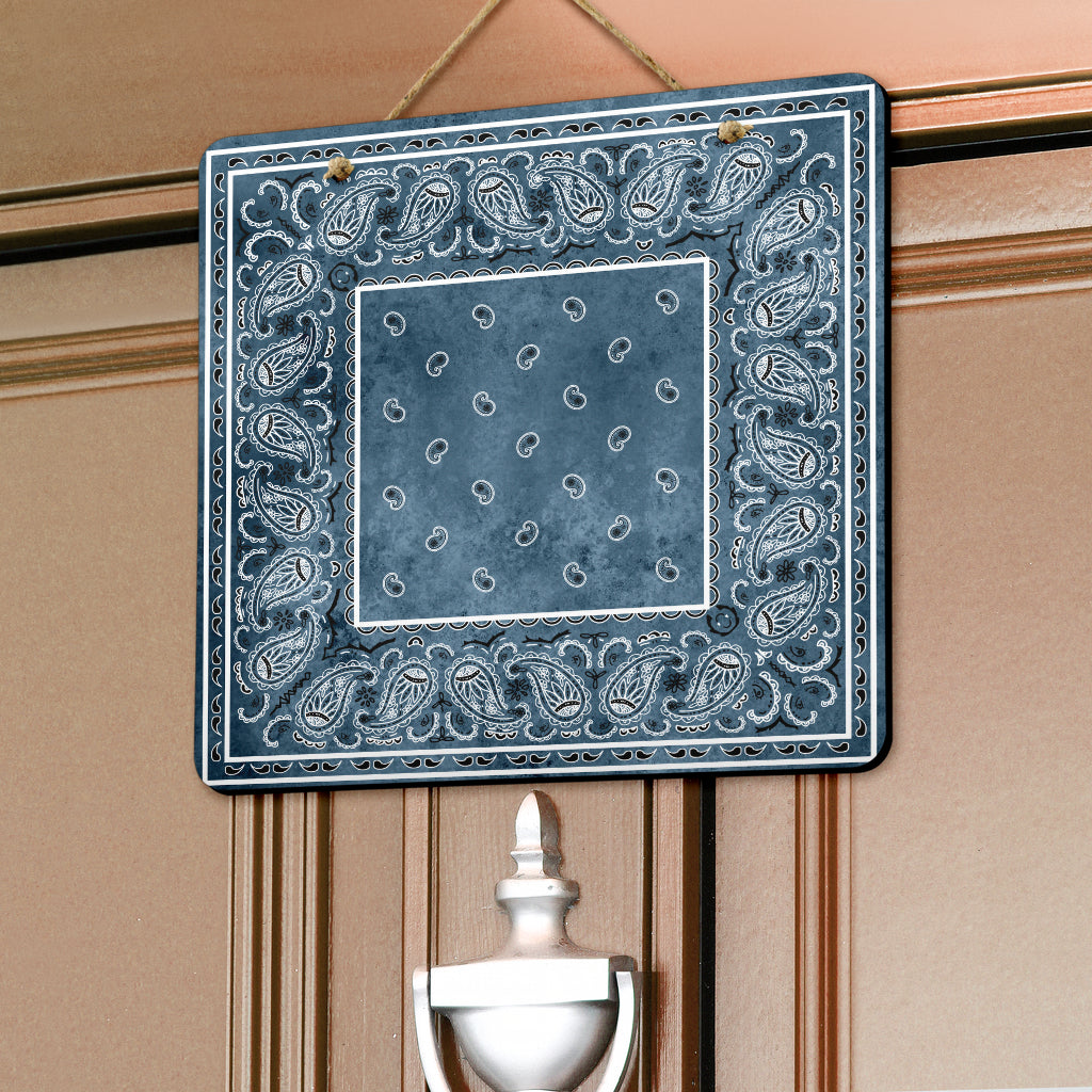 Denim Blue Bandana Door Signs