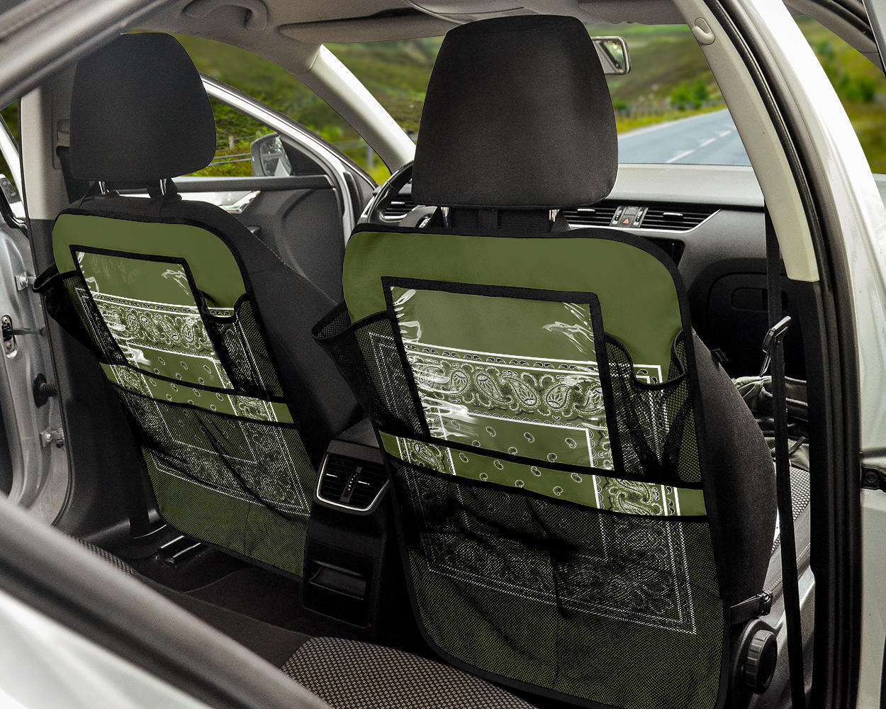 Army Green Bandana Back Seat Organizers