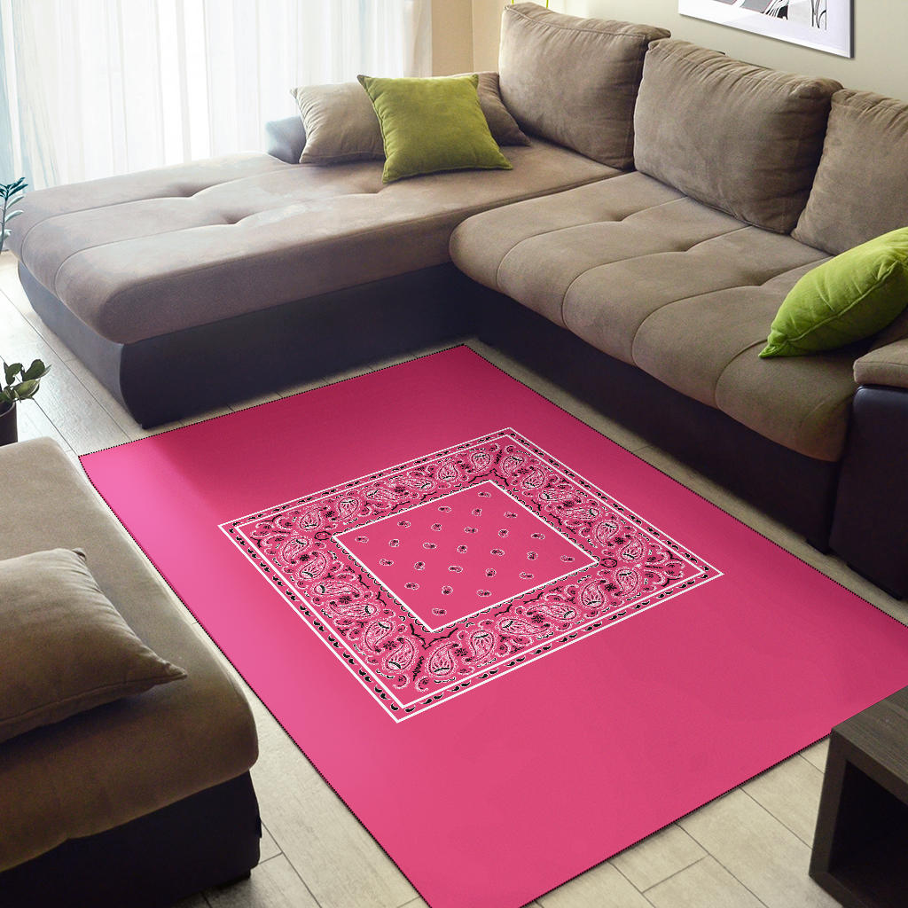 Warm Pink Bandana Area Rugs - Minimal