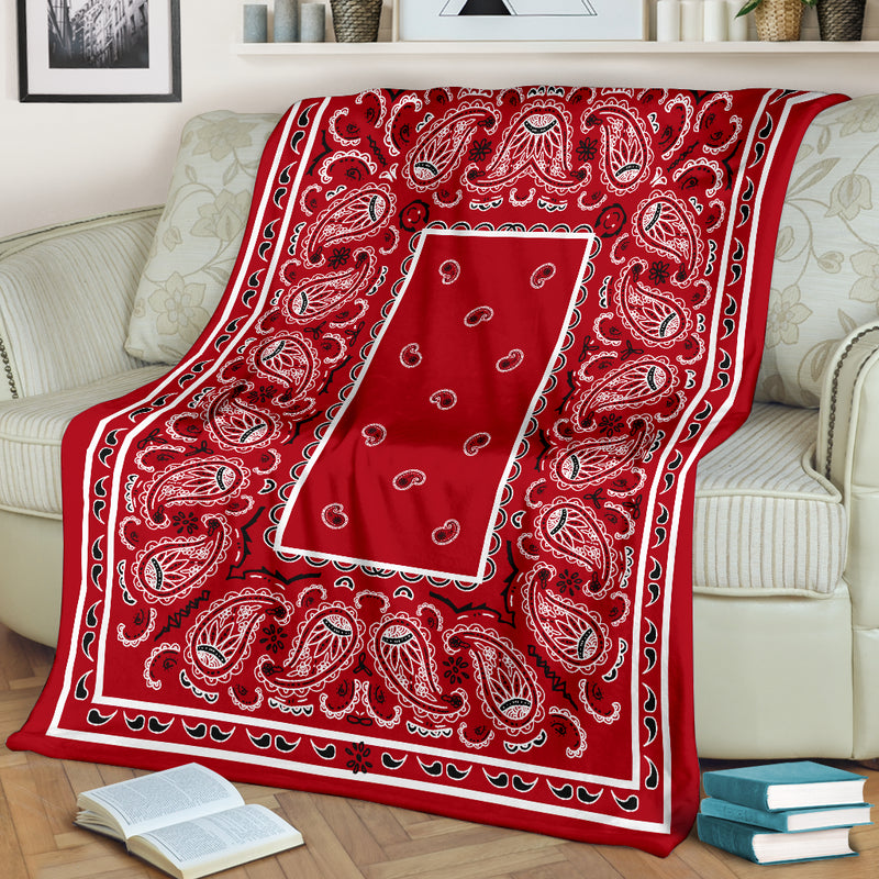 Ultra Plush Classic Red Bandana Blanket