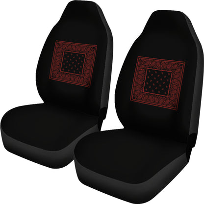 Black and Red Bandana Car Seat Covers - Minimal