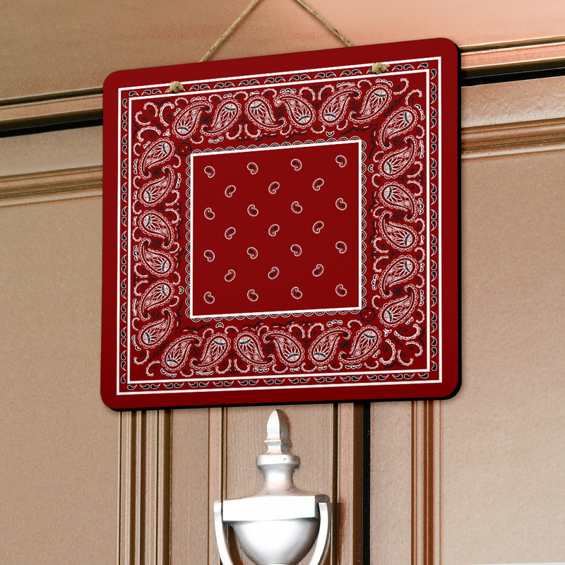 Maroon Bandana Door Signs