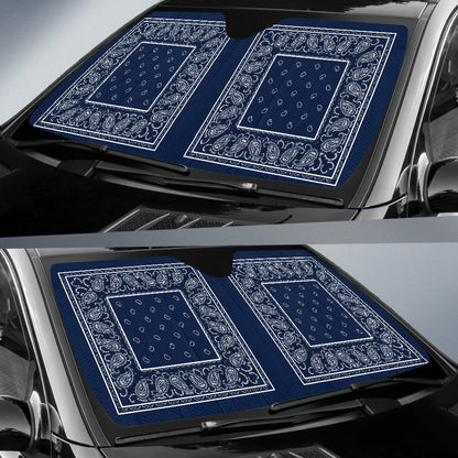 Navy Blue Bandana Car Window Shade