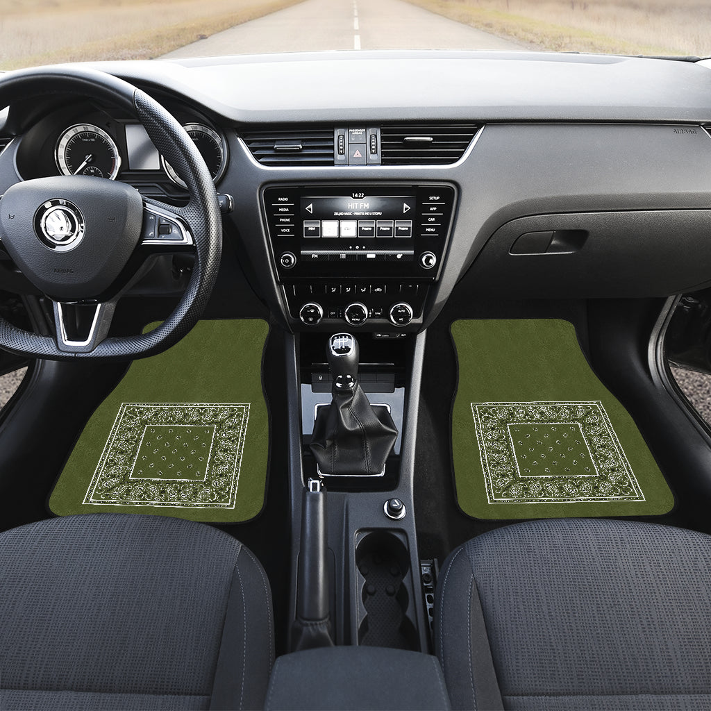 army green floor mats
