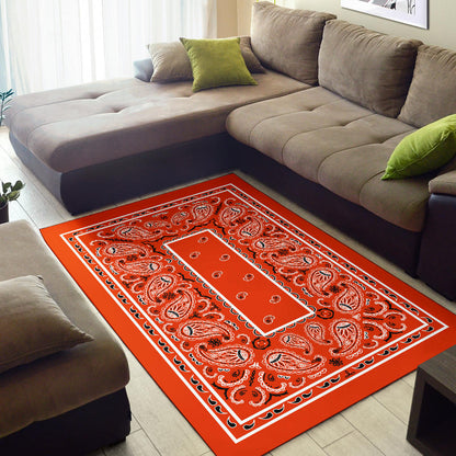 Perfect Orange Bandana Area Rugs - Fitted