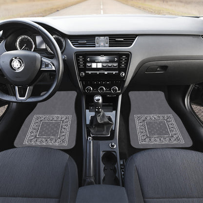 gray bandana muscle car floor mats