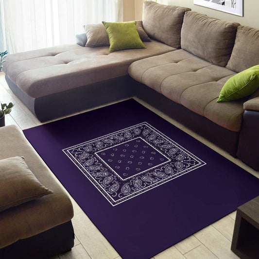 Royal Purple Bandana Area Rugs - Minimal