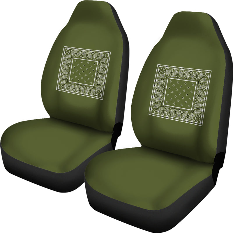 Army Green Bandana Car Seat Covers - Minimal